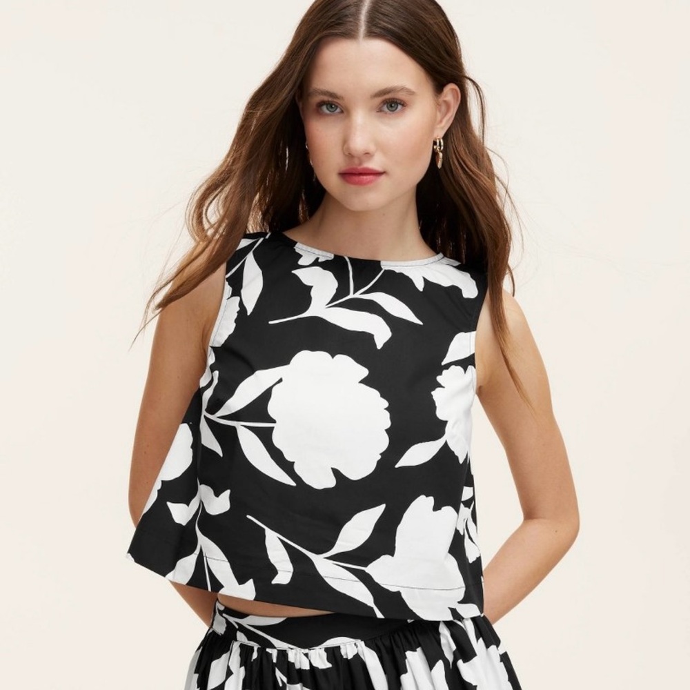 Women's Classic Rose Shell Tank Top - kate spade new york x Target Black/Cream M